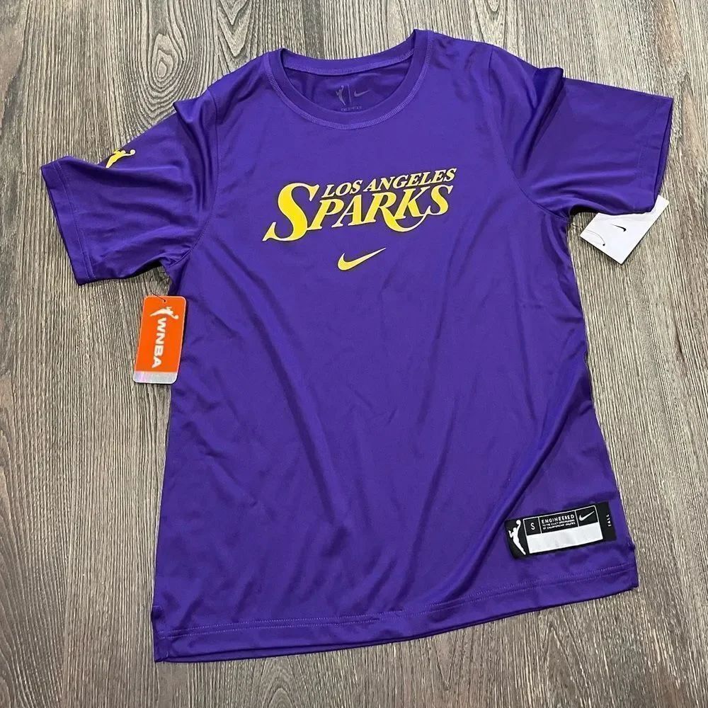 NWT Nike Womens Dri-Fit WNBA Los Angeles Sparks Performance T-Shirt Purple ST